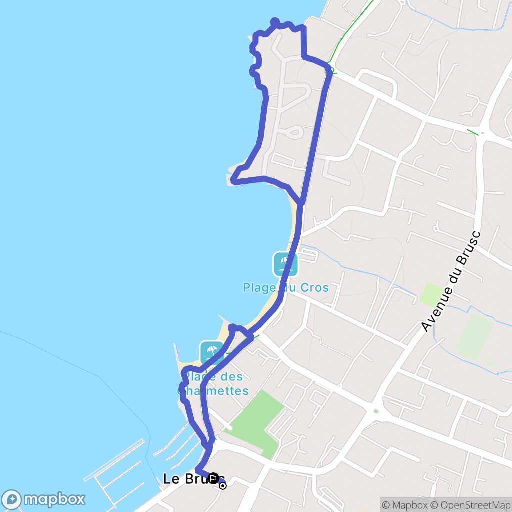 Six-Fours-les-Plages : carte du parcours de randonnée - France