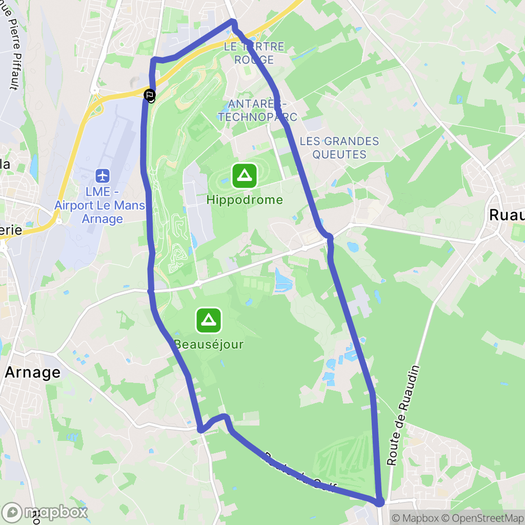 Le Mans : carte du parcours de randonnée - France