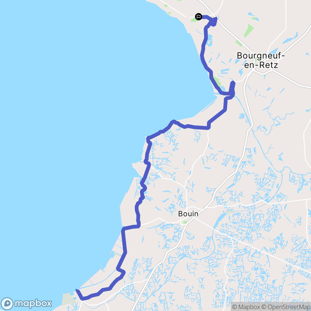 Les Moutiers-en-Retz : carte du parcours de randonnée - France