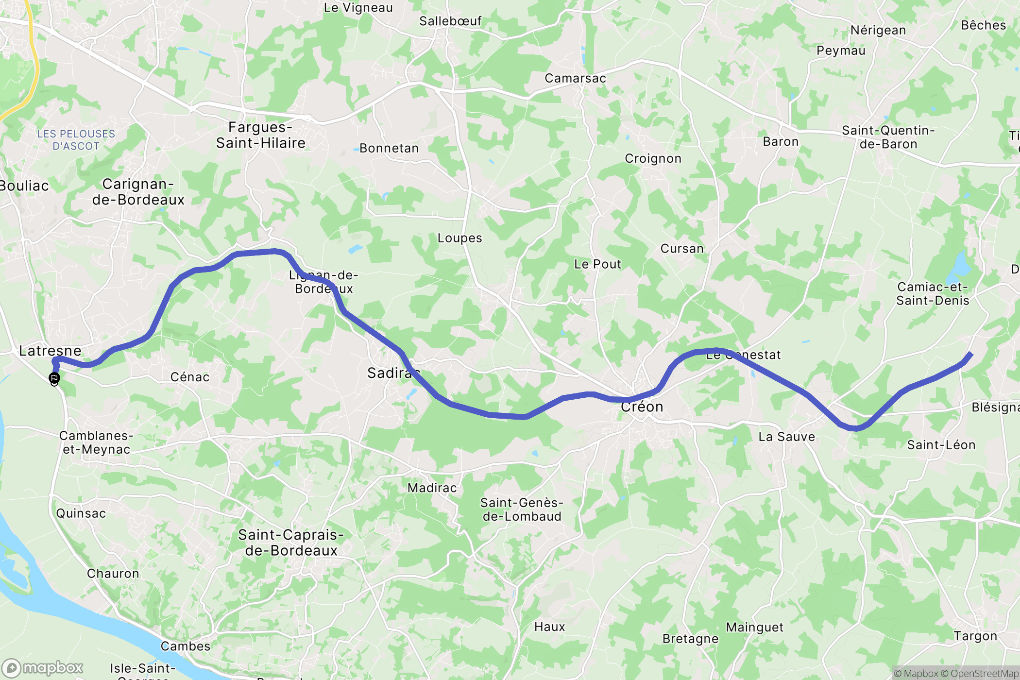 Latresne : carte du parcours de randonnée - France