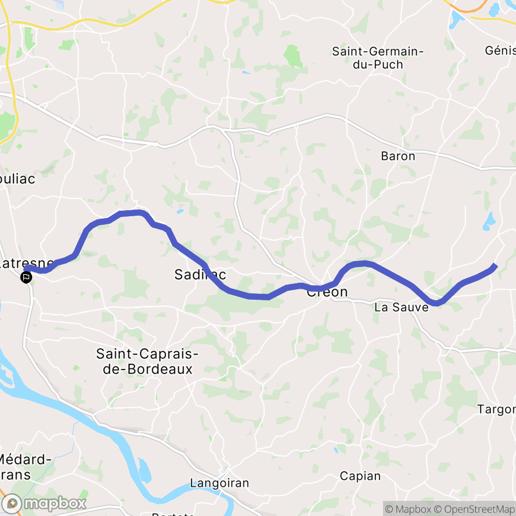 Latresne : carte du parcours de randonnée - France