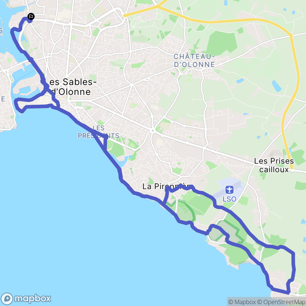 Les Sables-d'Olonne : carte du parcours de randonnée - France