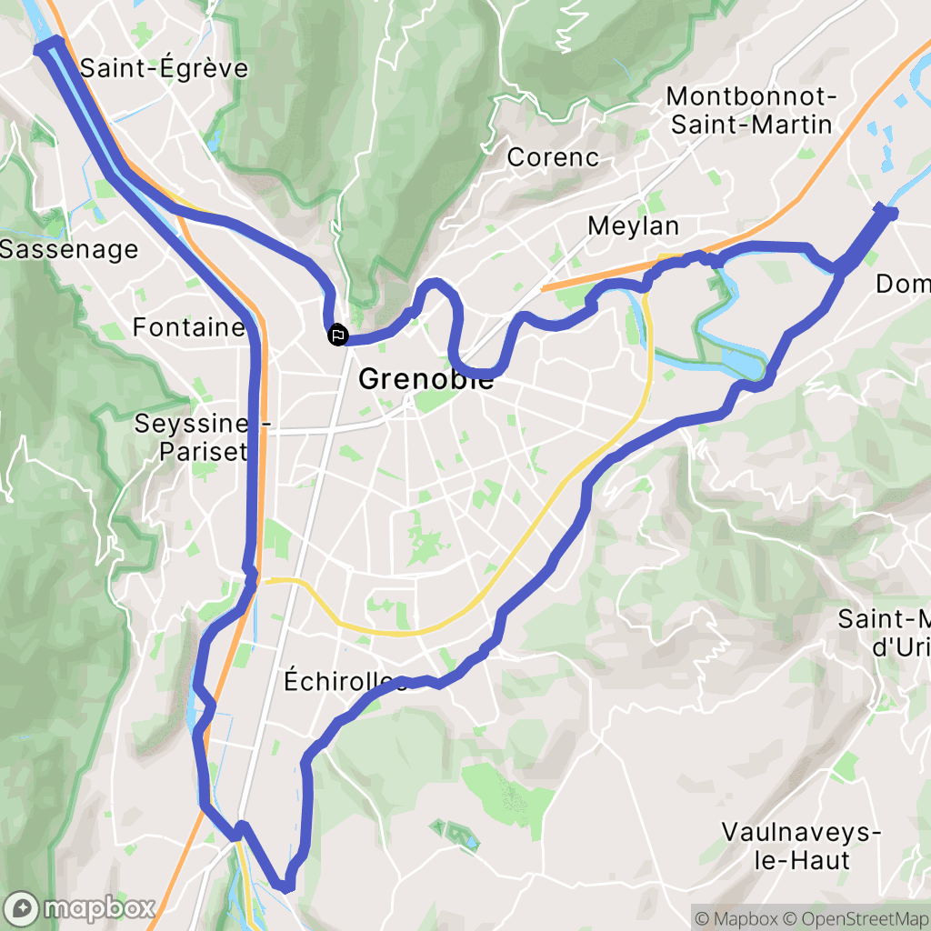 Grenoble : carte du parcours de randonnée - France