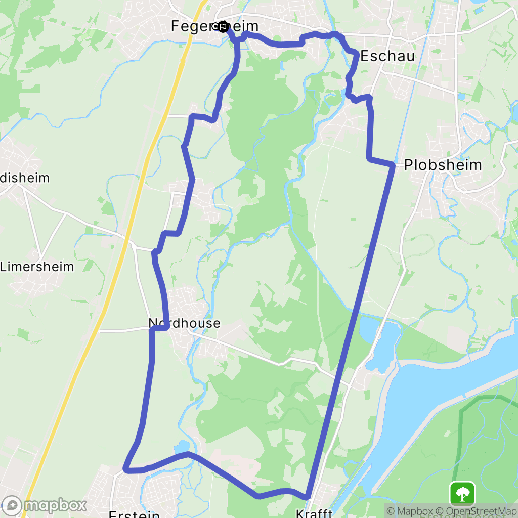 Fegersheim : carte du parcours de randonnée - France
