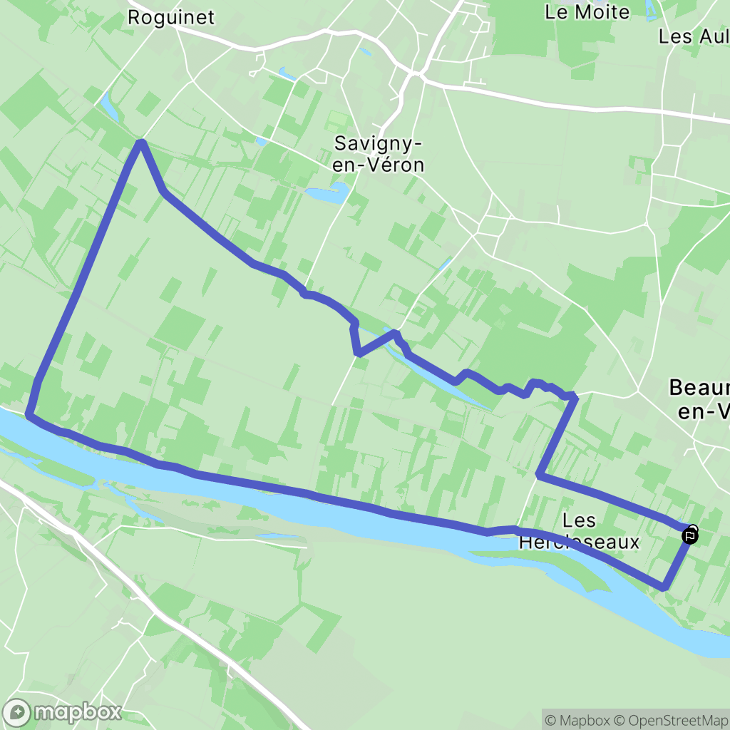 Beaumont-en-Véron : carte du parcours de randonnée - France