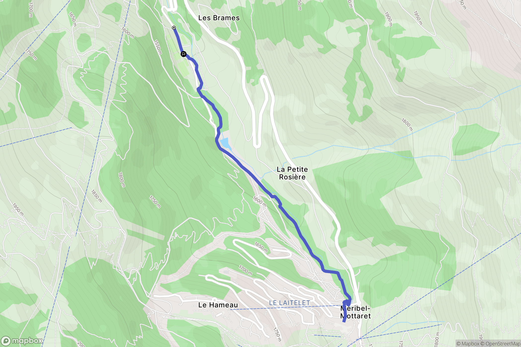 Les Allues : carte du parcours de randonnée - France