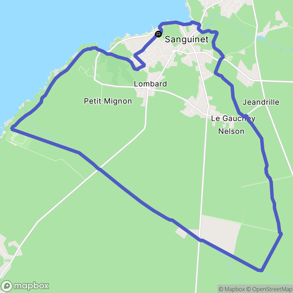 Sanguinet : carte du parcours de randonnée - France