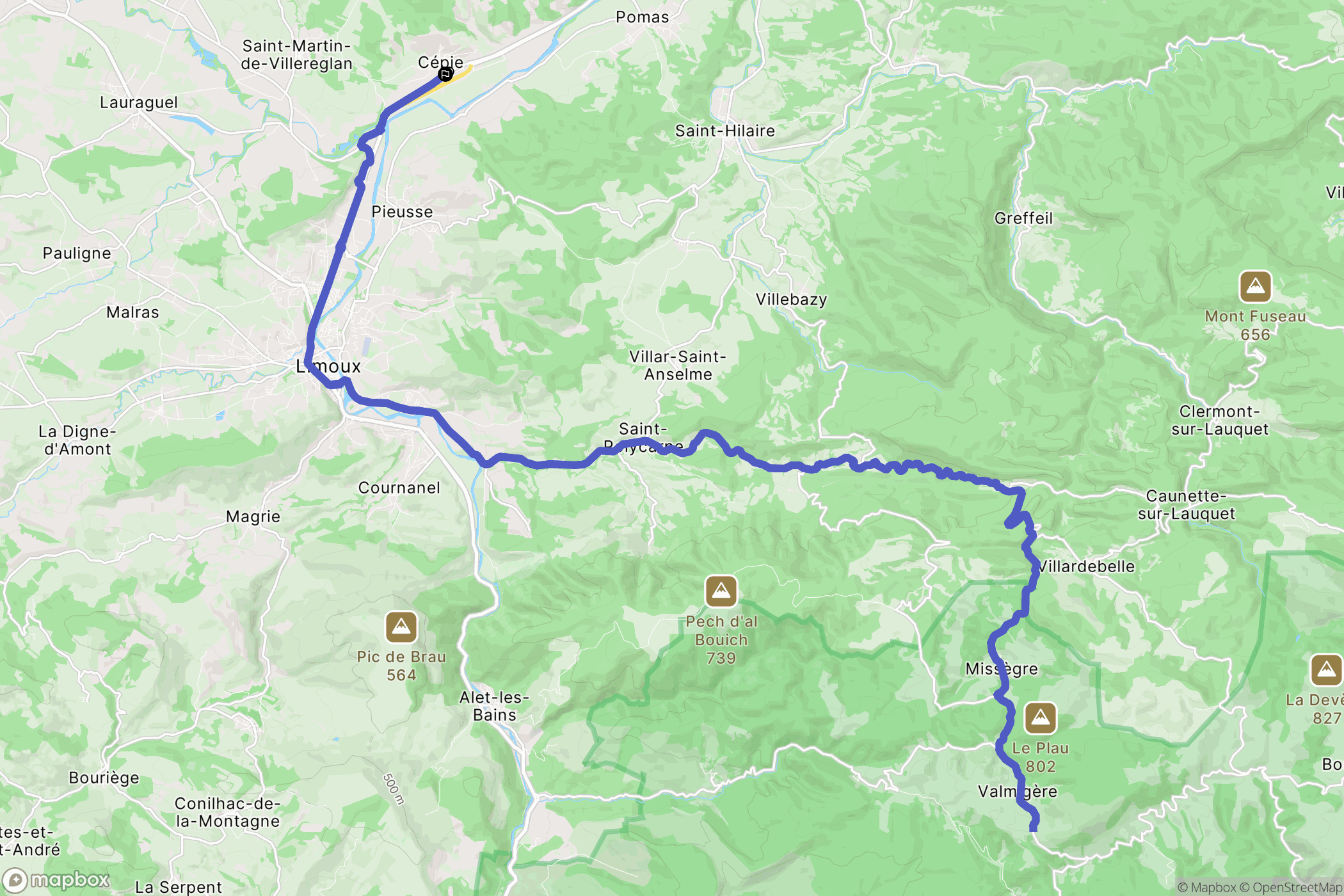 Cépie : carte du parcours de randonnée - France