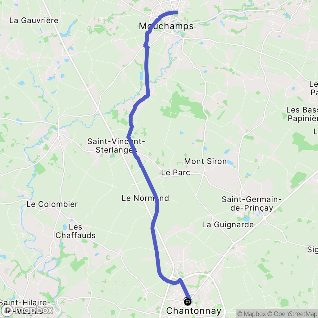 Chantonnay : carte du parcours de randonnée - France