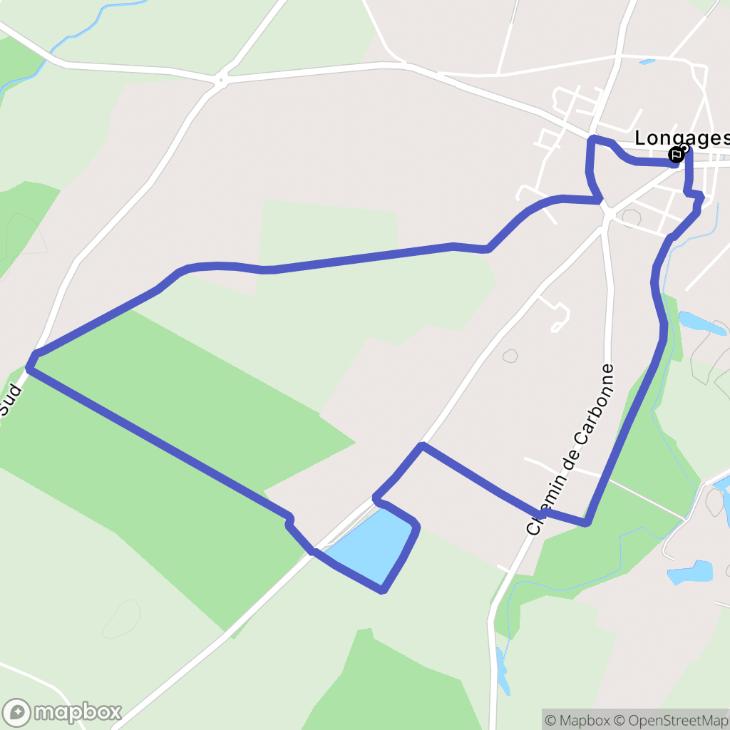 Longages : carte du parcours de randonnée - France