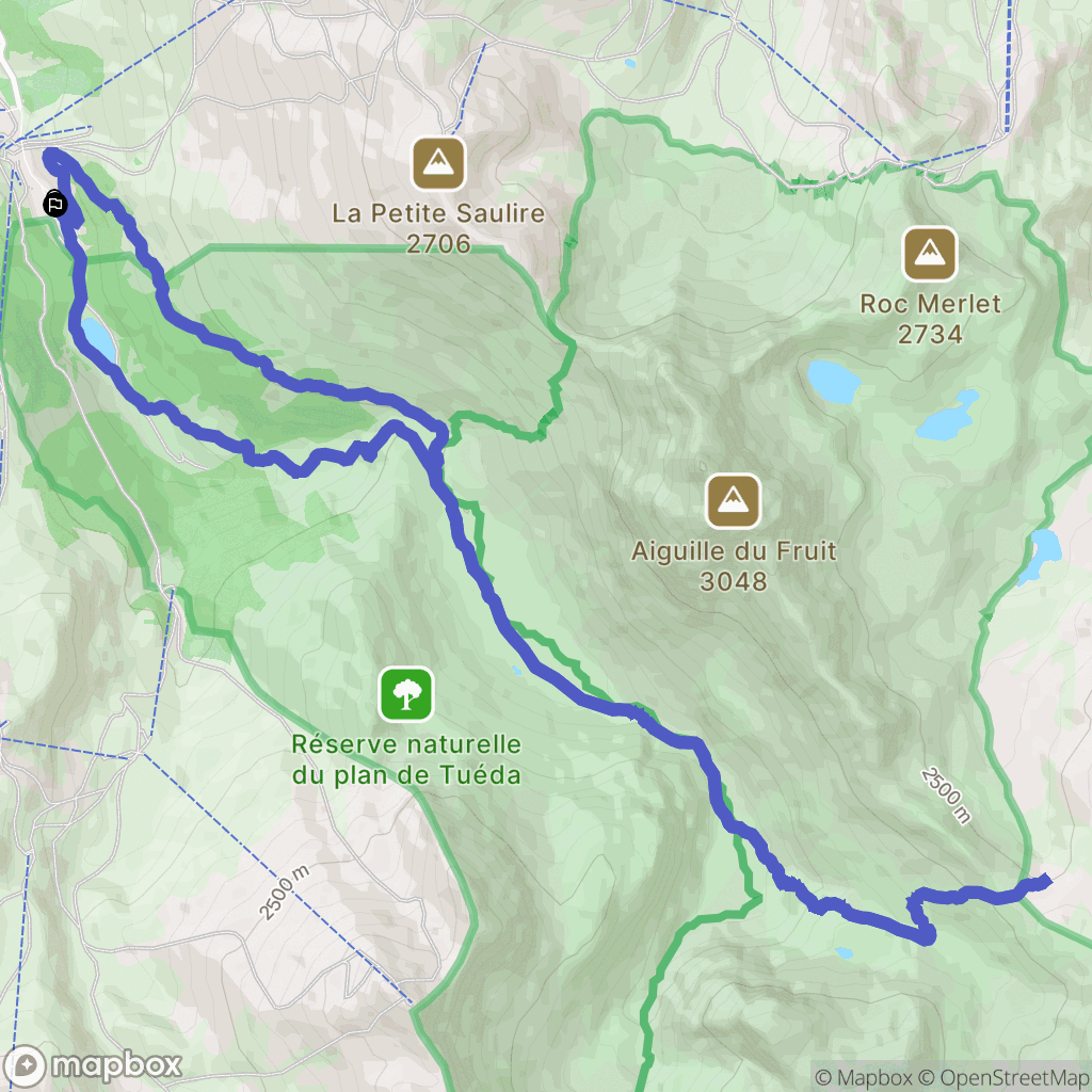 Les Allues : carte du parcours de randonnée - France
