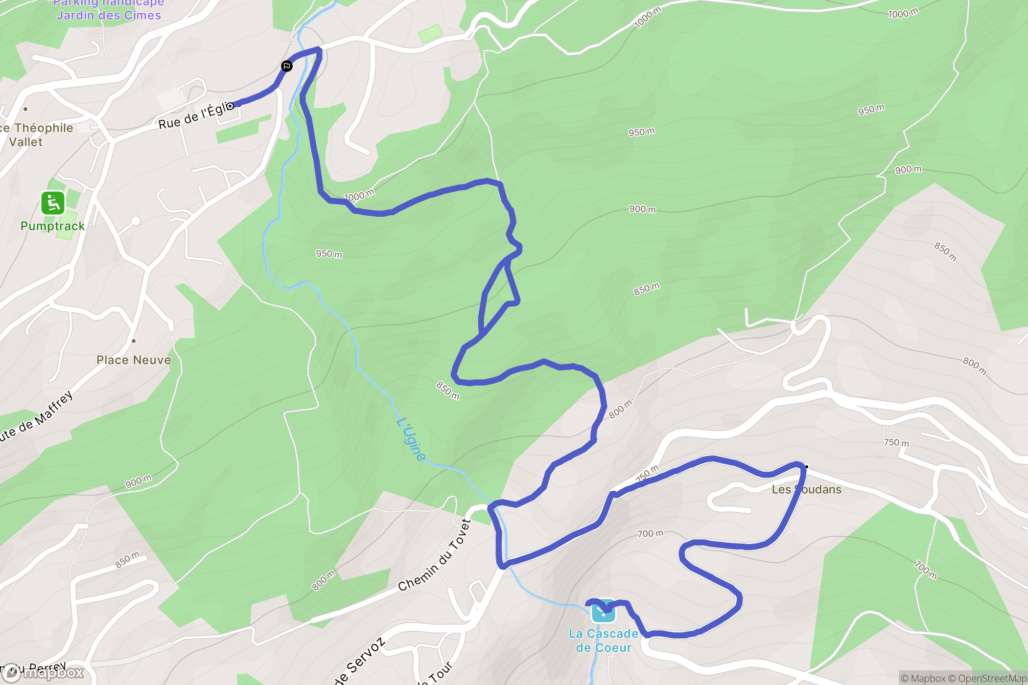 Passy : carte du parcours de randonnée - France