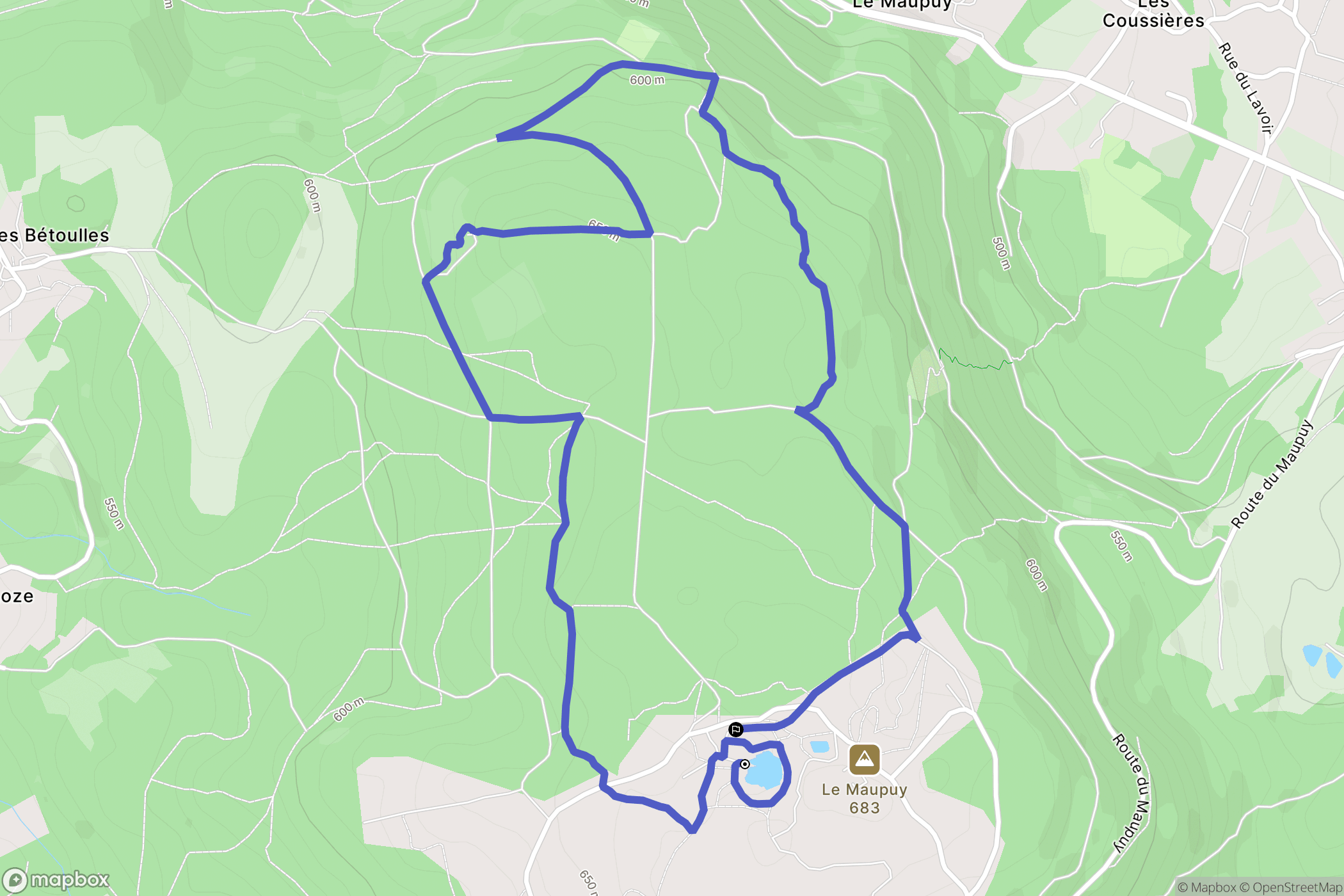Saint-Léger-le-Guérétois : carte du parcours de randonnée - France