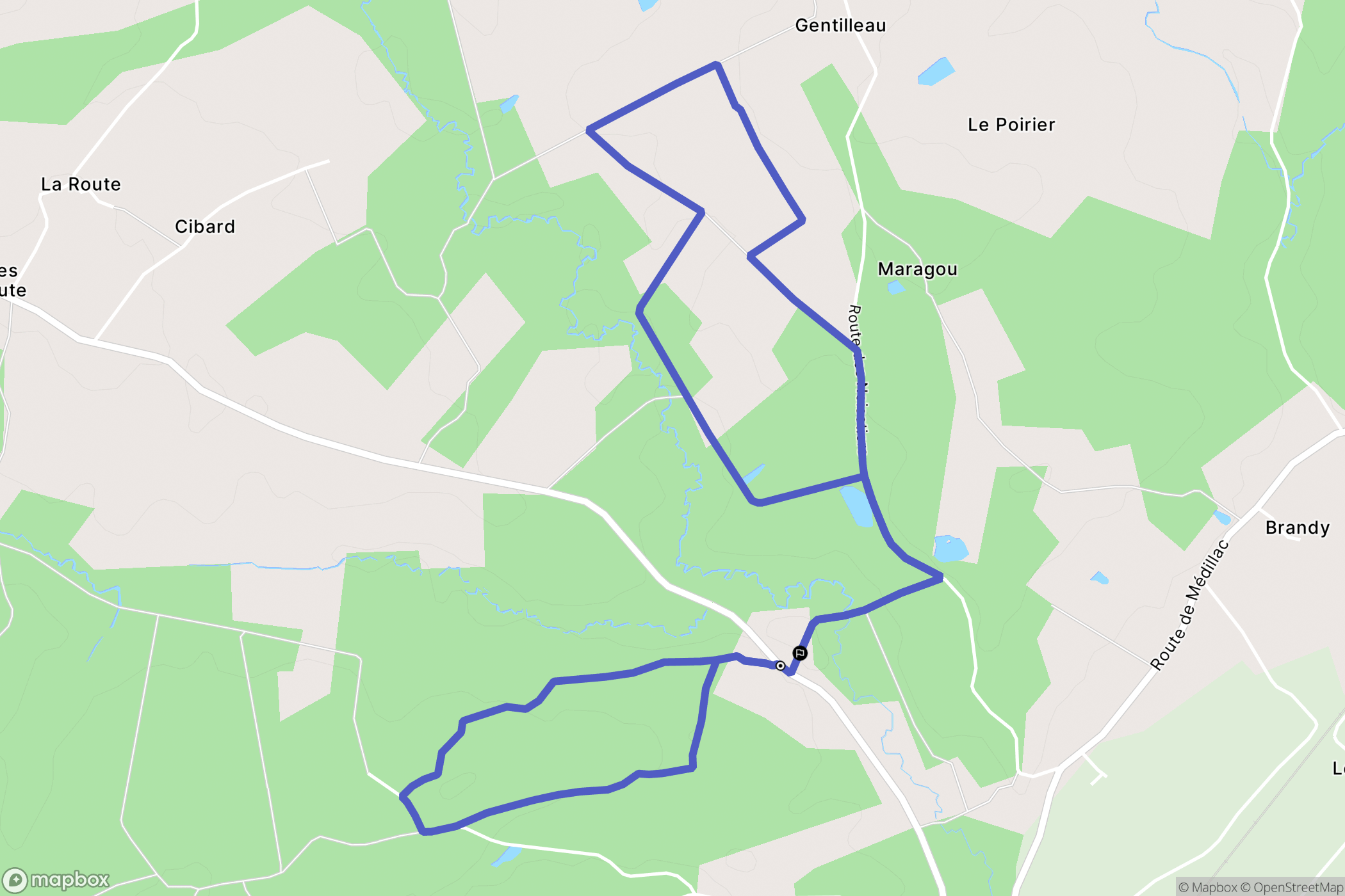 Saint-Aigulin : carte du parcours de randonnée - France