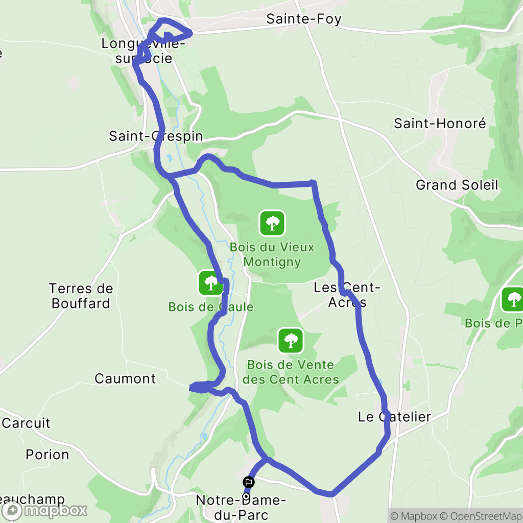 Notre-Dame-du-Parc : carte du parcours de randonnée - France