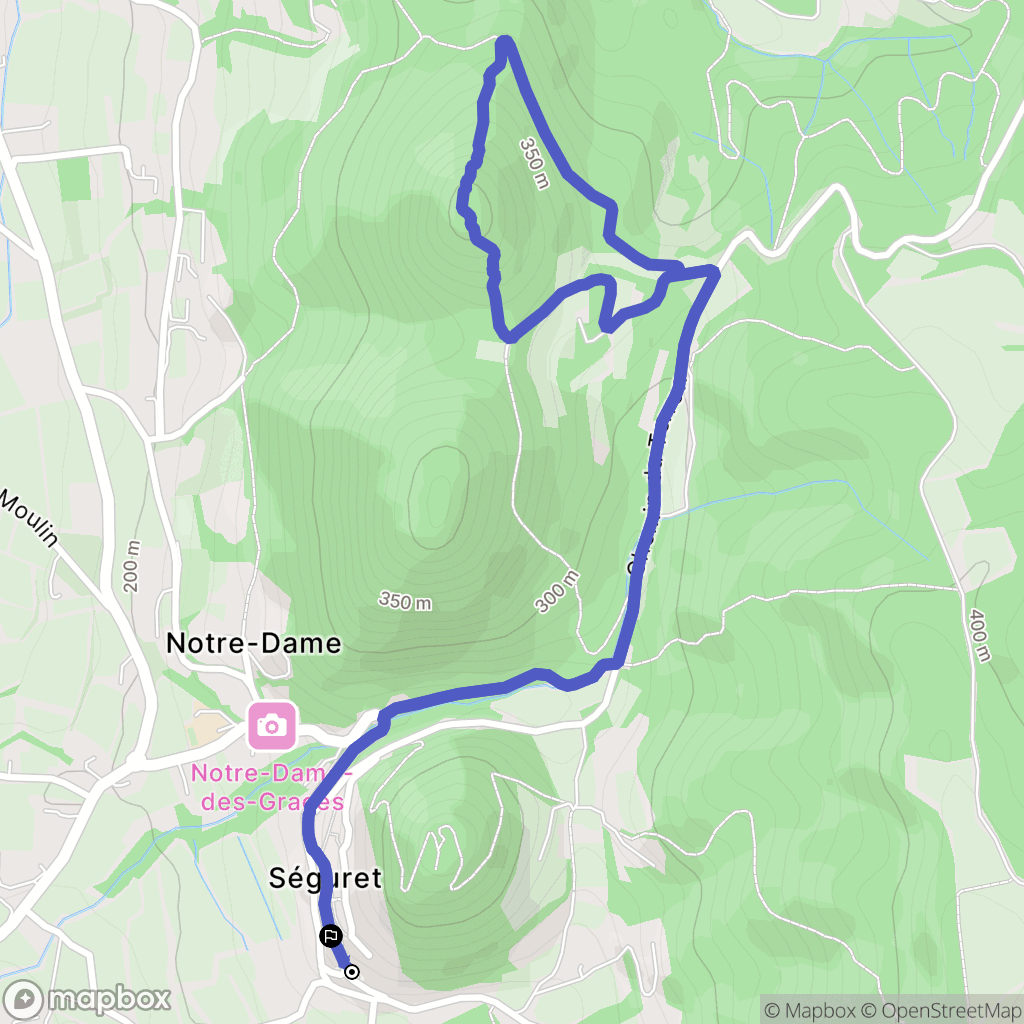 Seguret : carte du parcours de randonnée - France