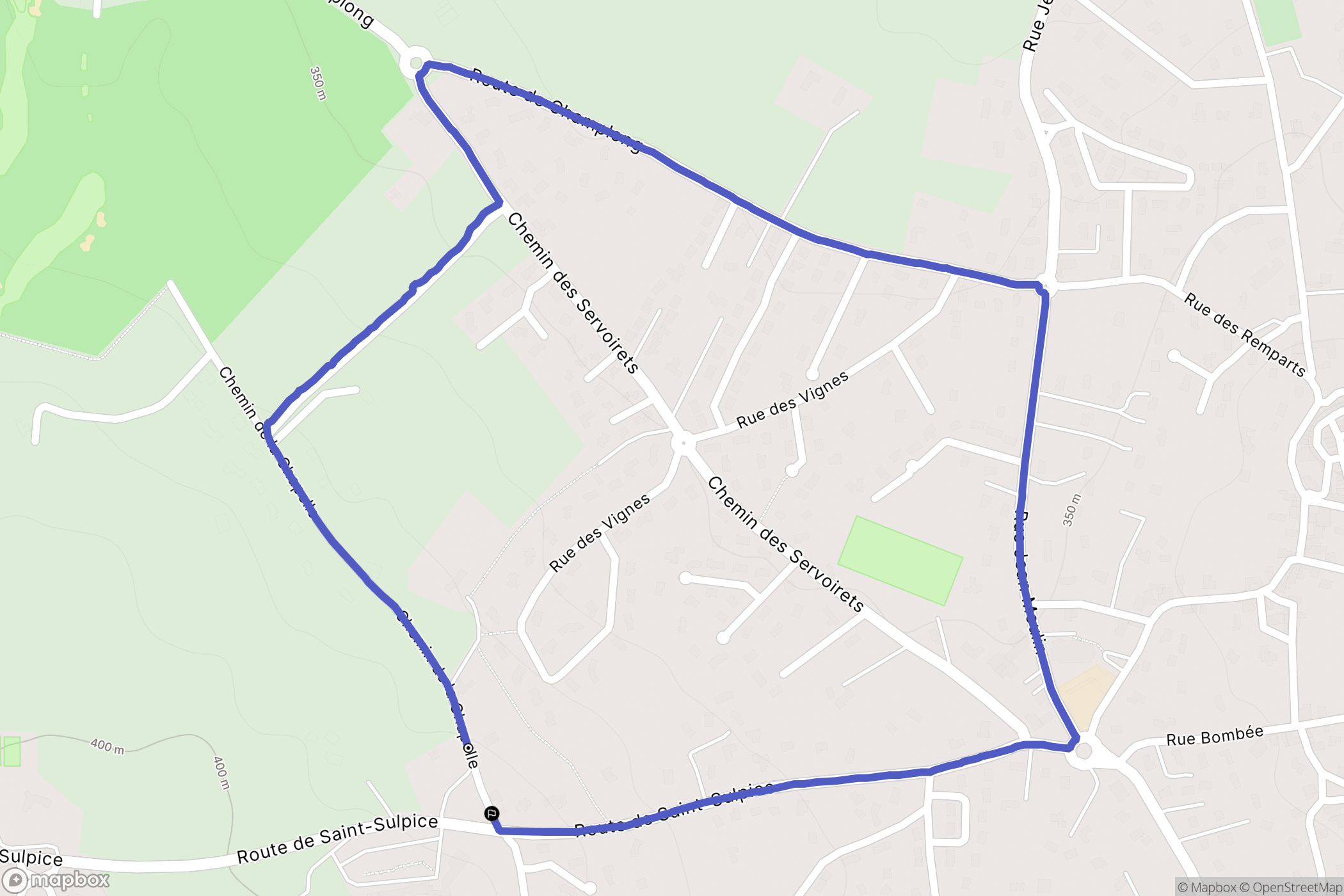Villerest : carte du parcours de randonnée - France