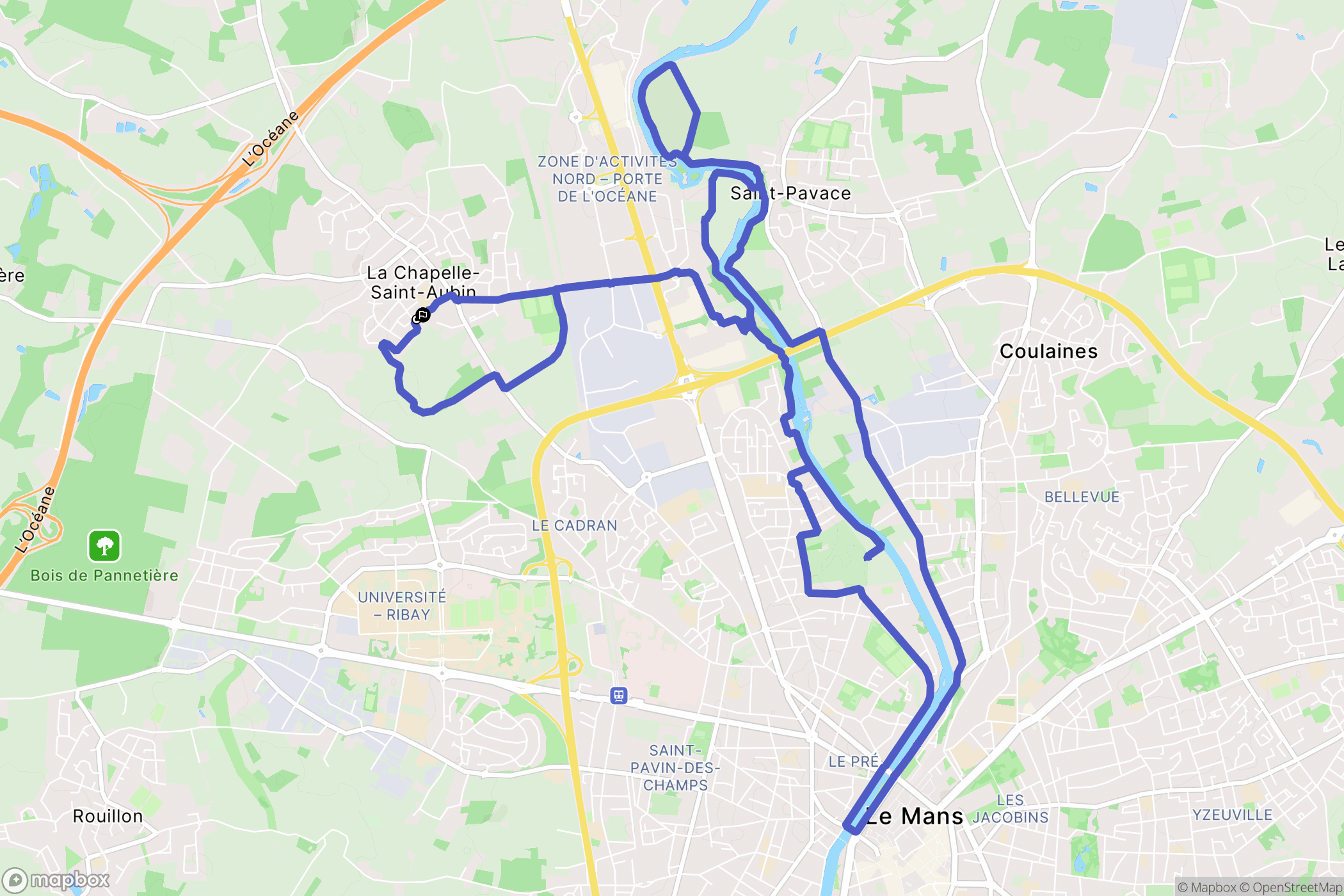 La Chapelle-Saint-Aubin : carte du parcours de randonnée - France