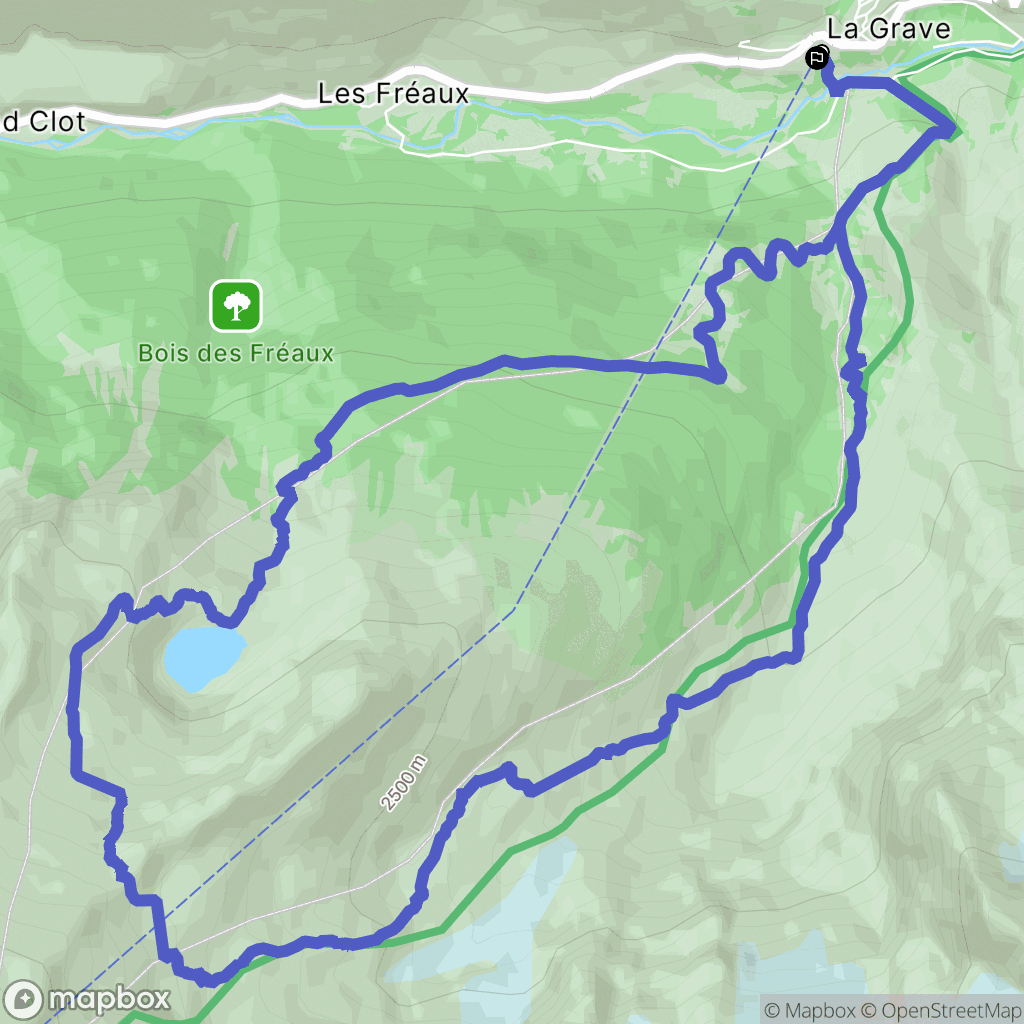 La Grave : carte du parcours de randonnée - France