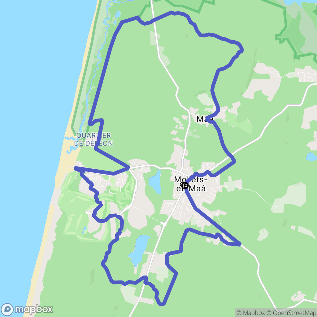 Moliets-et-Maa : carte du parcours de randonnée - France