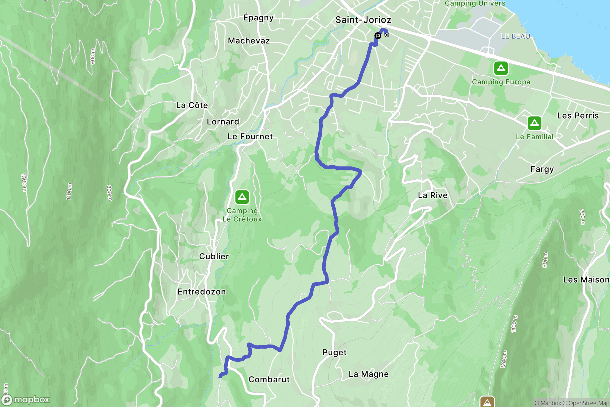 Saint-Jorioz : carte du parcours de randonnée - France