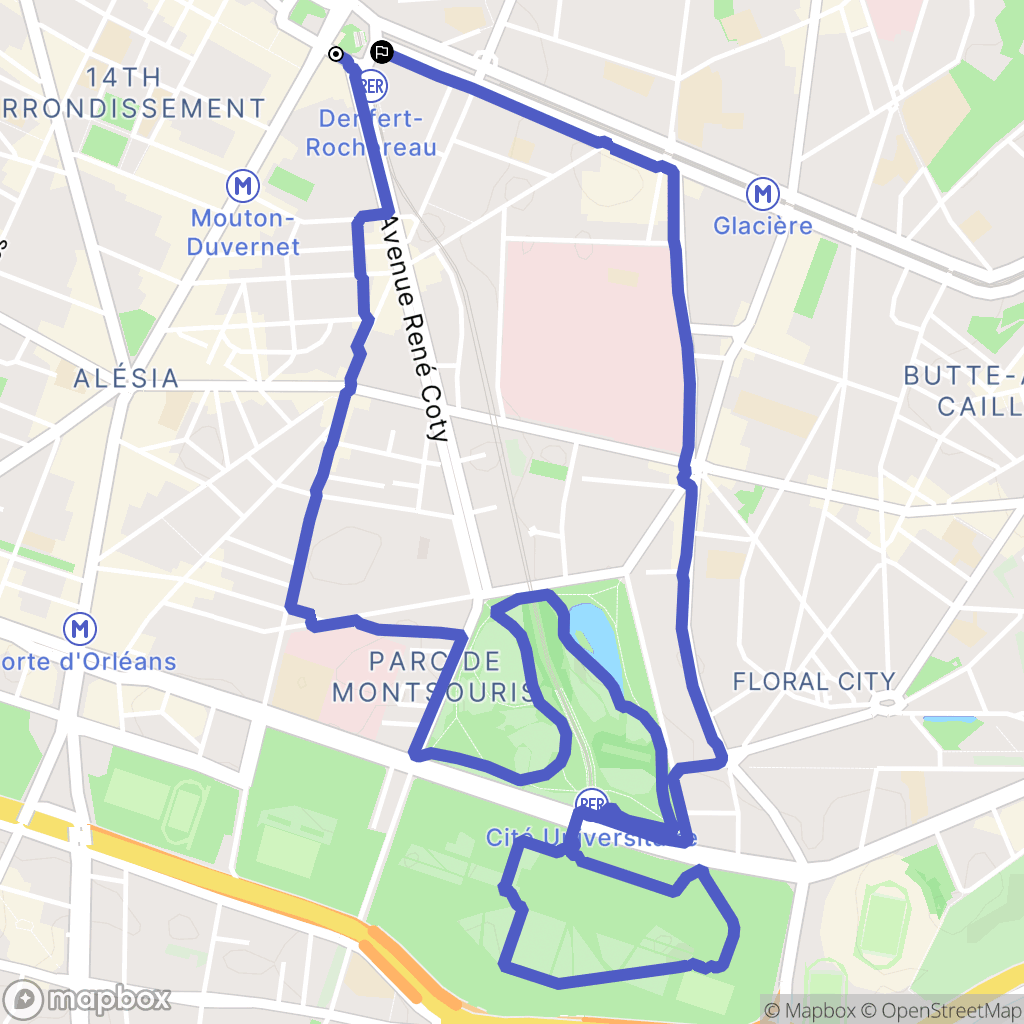 Paris : carte du parcours de randonnée - France