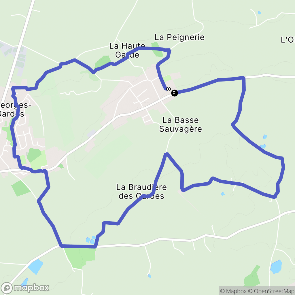 Chemillé-en-Anjou : carte du parcours de randonnée - France