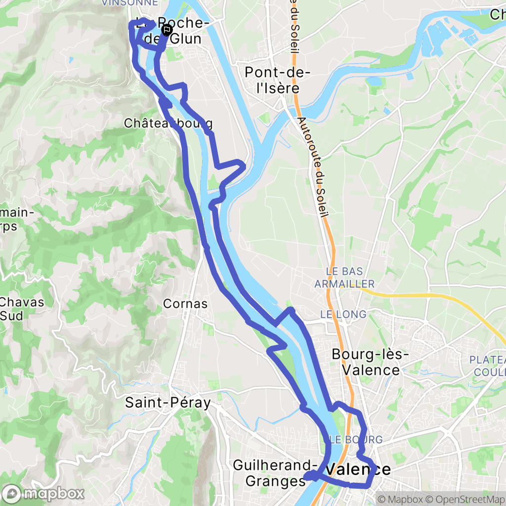 La Roche-de-Glun : carte du parcours de randonnée - France