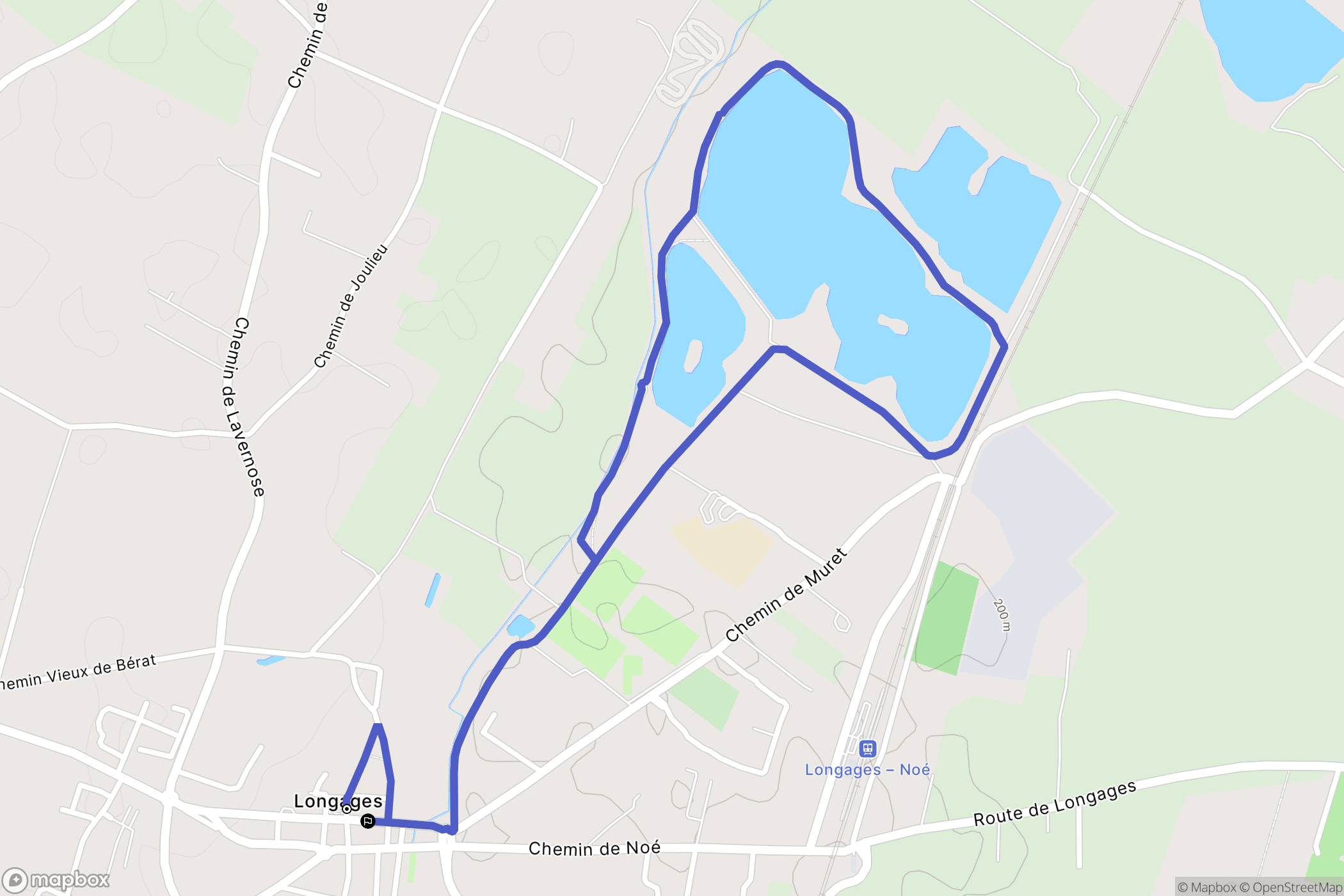 Longages : carte du parcours de randonnée - France