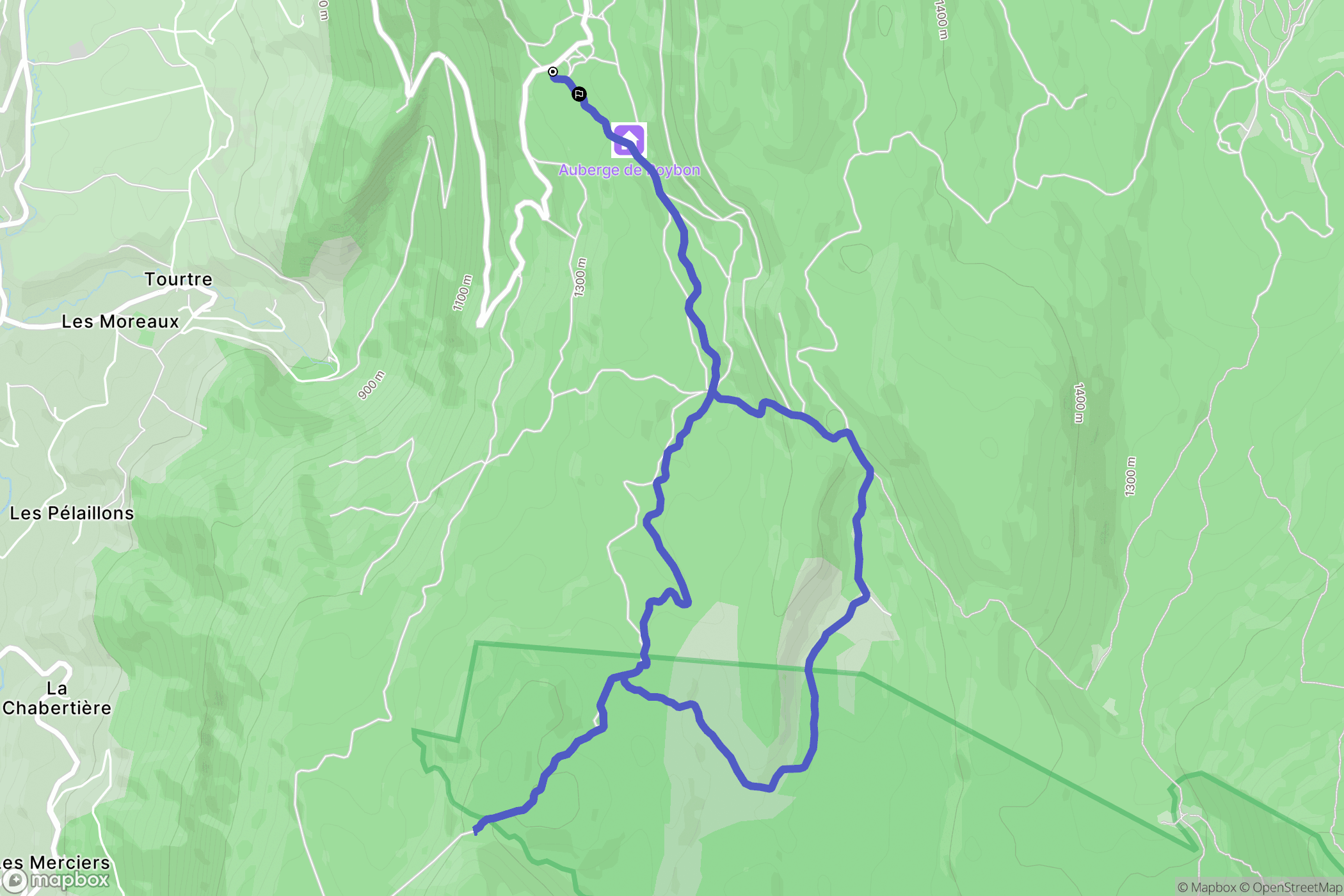 Saint-Martin-en-Vercors : carte du parcours de randonnée - France