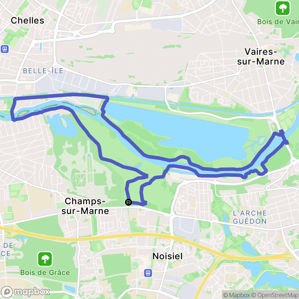 Champs-sur-Marne : carte du parcours de randonnée - France