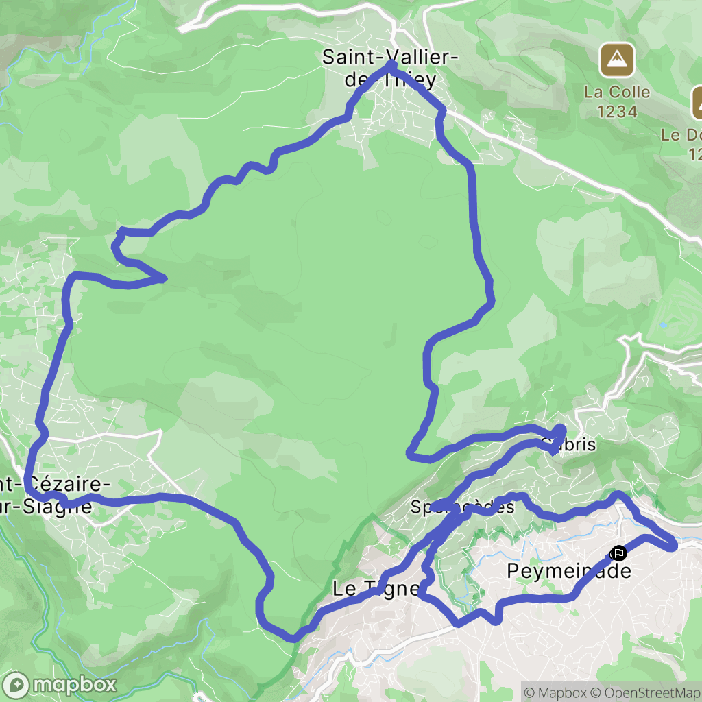 Peymeinade : carte du parcours de randonnée - France