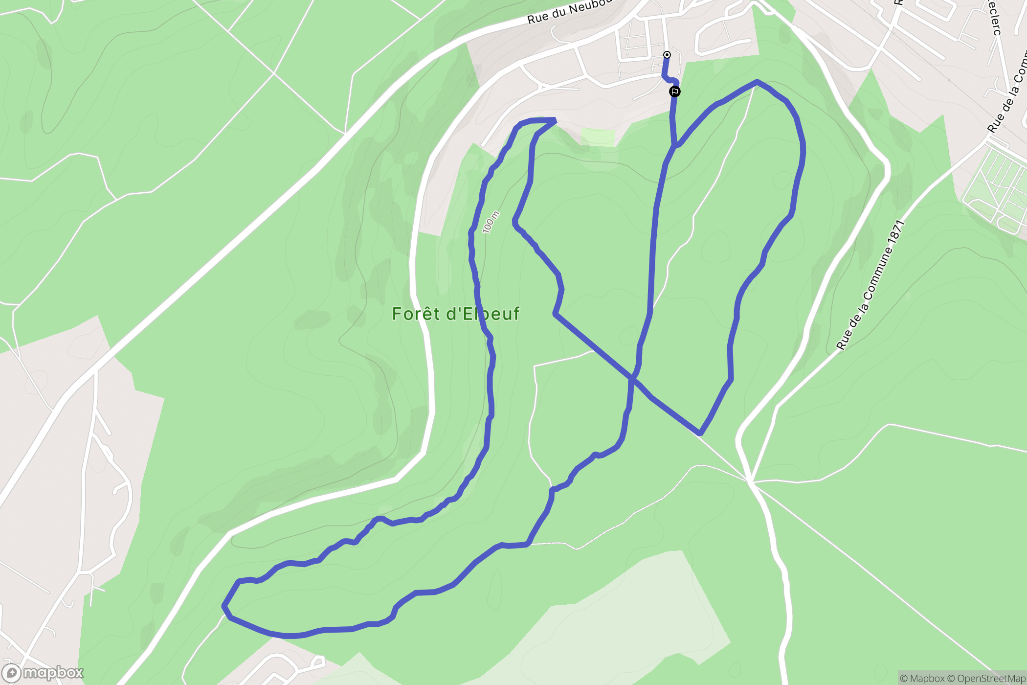 Elbeuf : carte du parcours de randonnée - France