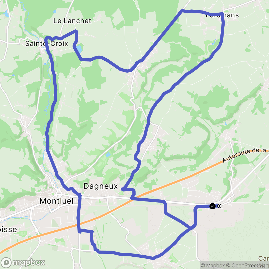 Balan : carte du parcours de randonnée - France