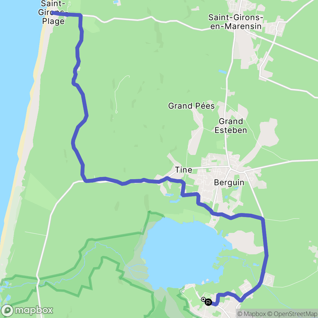Léon : carte du parcours de randonnée - France