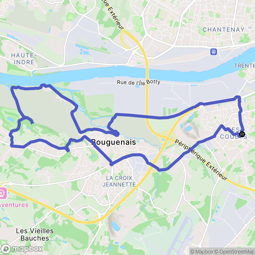 Bouguenais : carte du parcours de randonnée - France