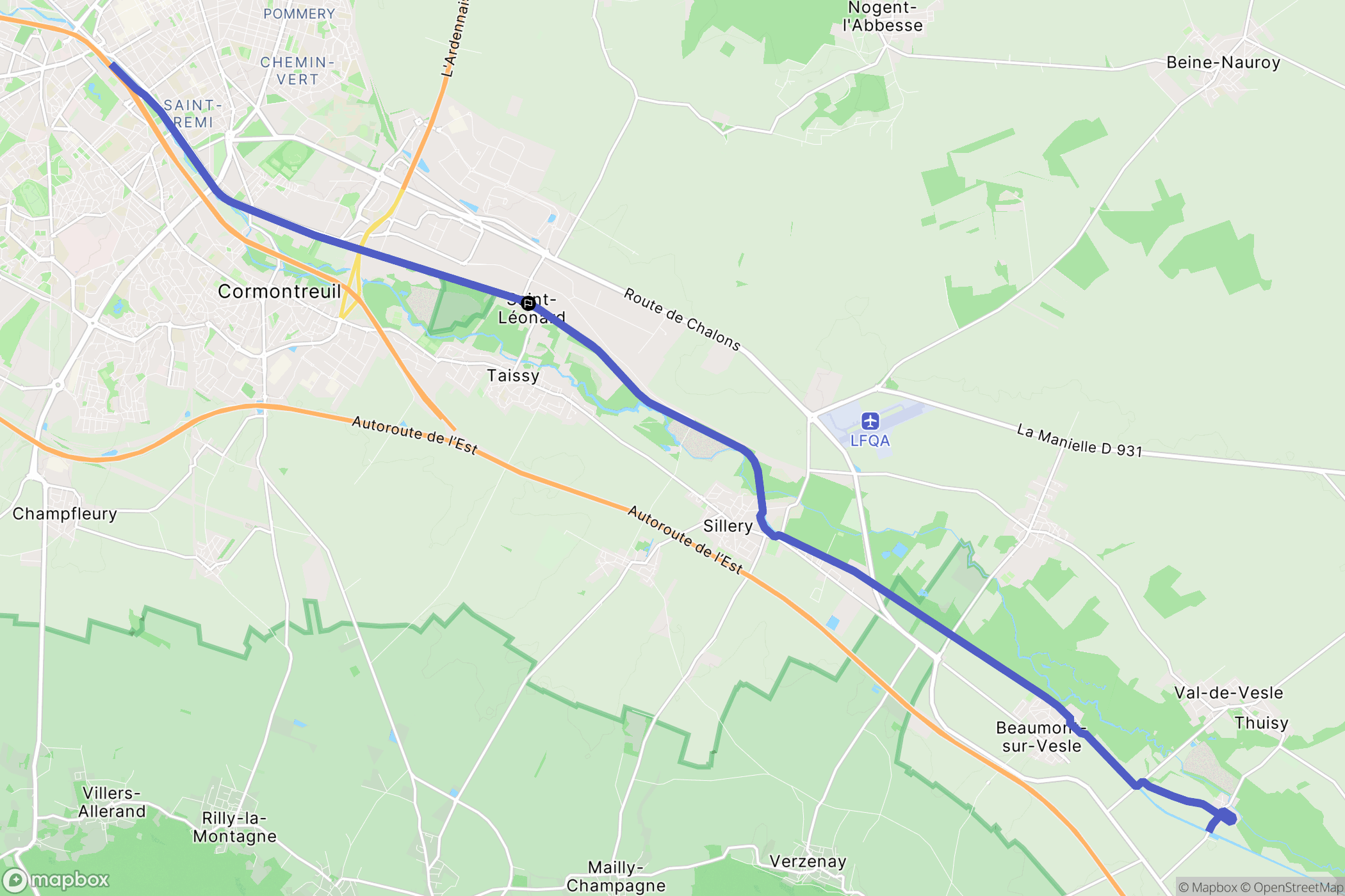 Saint-Léonard : carte du parcours de randonnée - France
