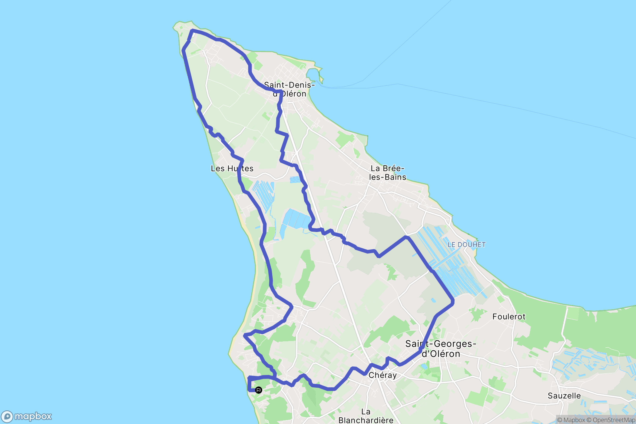 Saint-Georges-d'Oléron : carte du parcours de randonnée - France