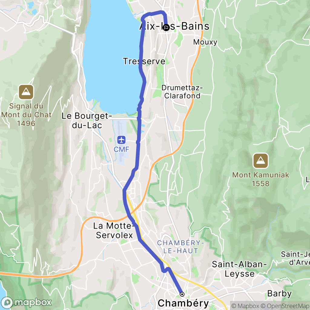 Chambéry : carte du parcours de randonnée - France