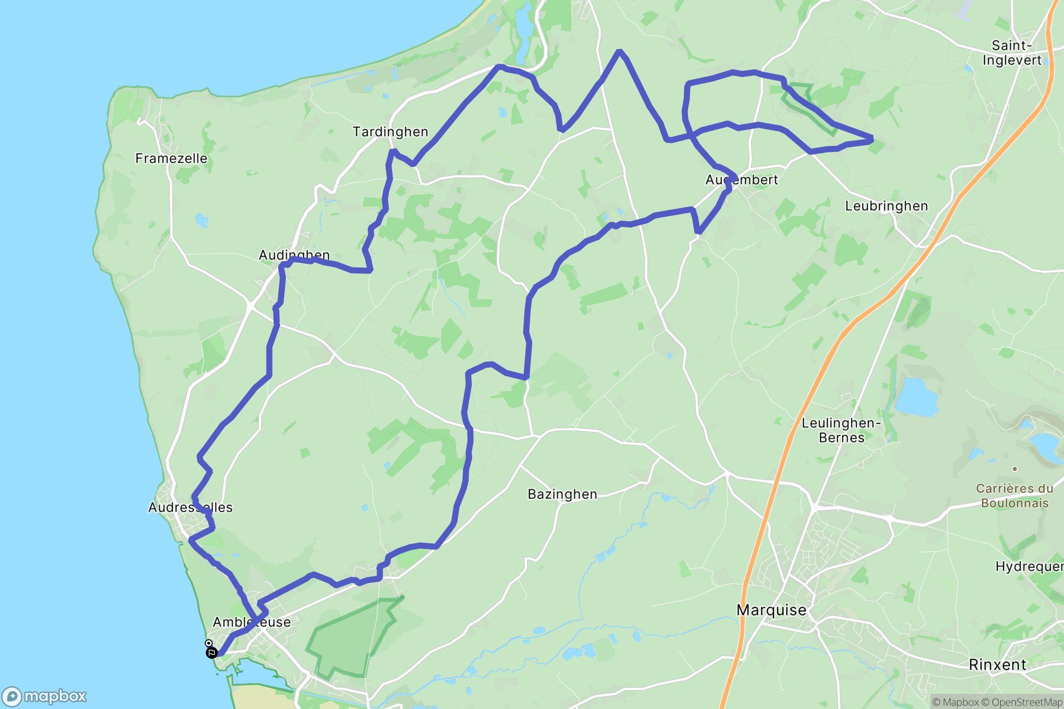 Ambleteuse : carte du parcours de randonnée - France