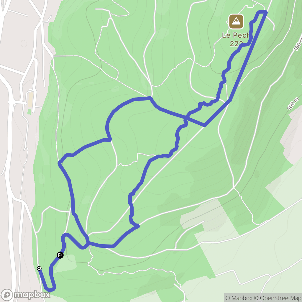 Bize-Minervois : carte du parcours de randonnée - France