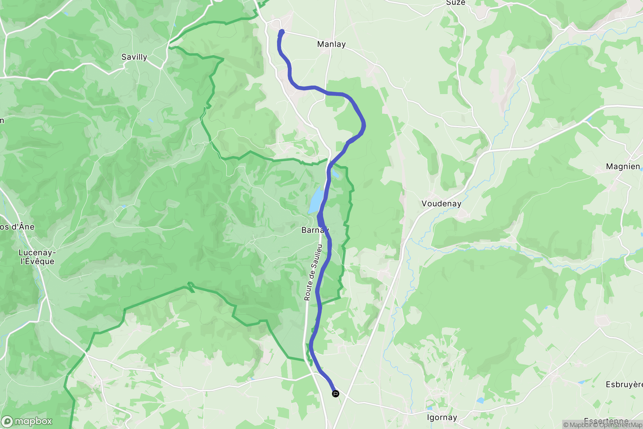 Cordesse : carte du parcours de randonnée - France