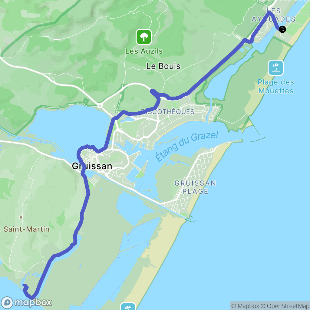 Gruissan : carte du parcours de randonnée - France