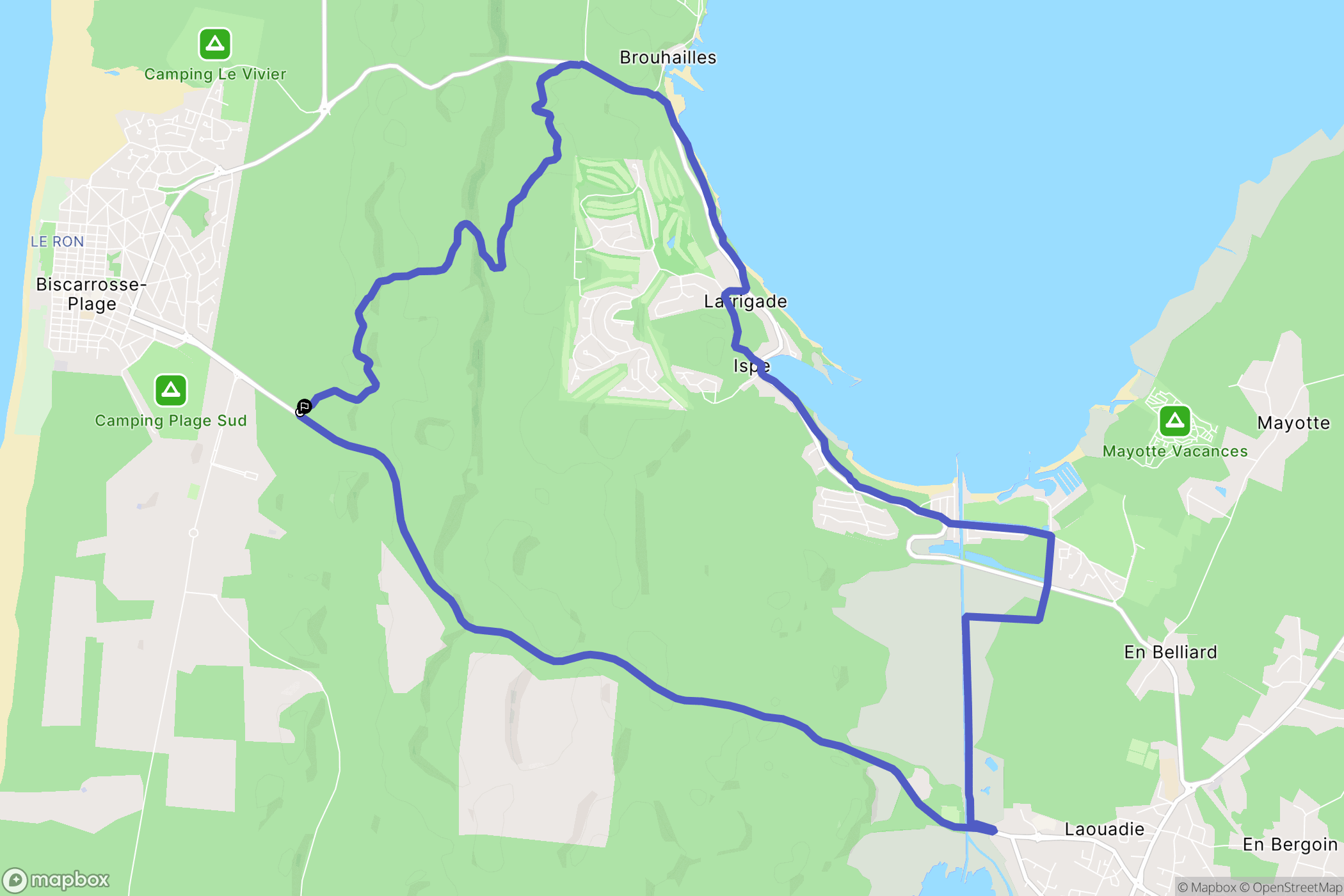 Biscarrosse : carte du parcours de randonnée - France