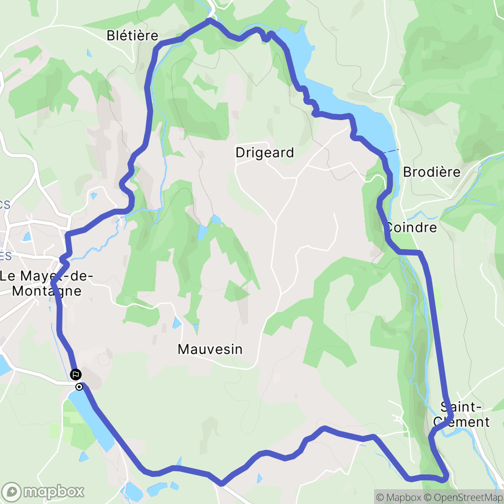 Le Mayet-de-Montagne : carte du parcours de randonnée - France