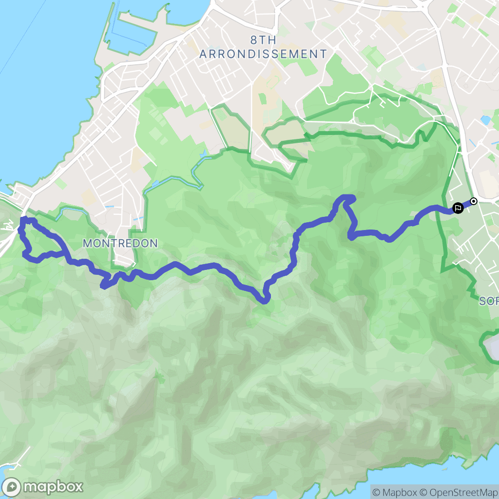 Marseille : carte du parcours de randonnée - France