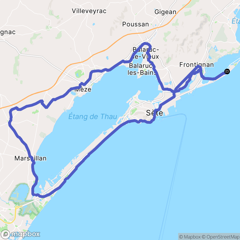 Frontignan : carte du parcours de randonnée - France