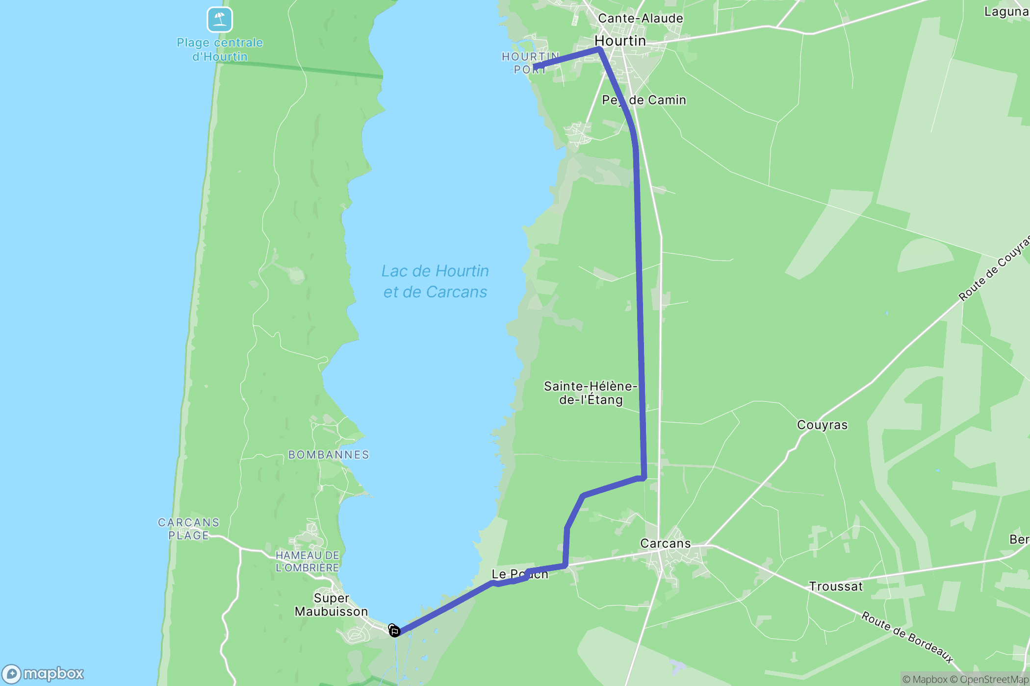 Carcans : carte du parcours de randonnée - France