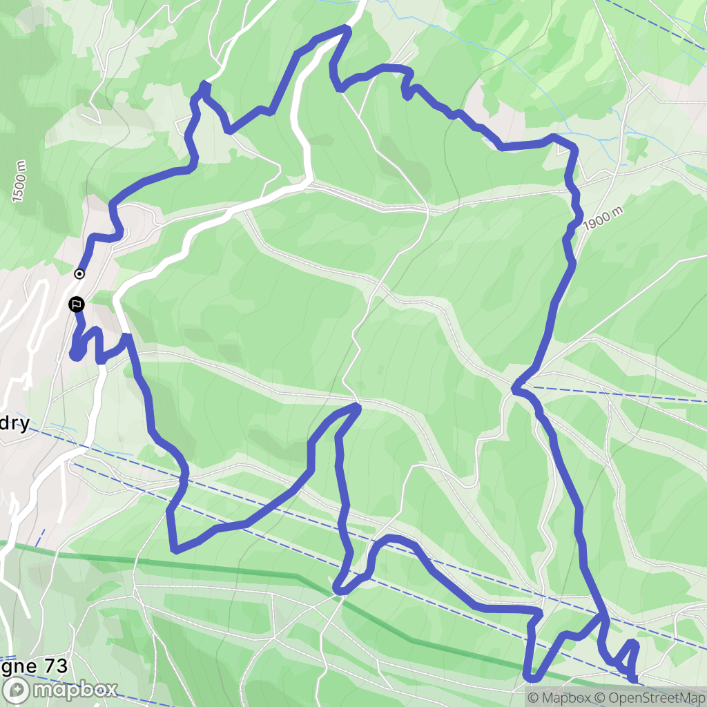 Landry : carte du parcours de randonnée - France