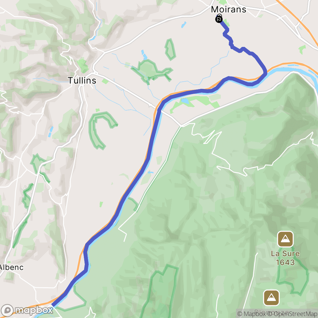 Moirans : carte du parcours de randonnée - France